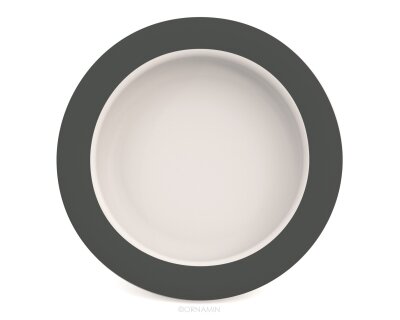 Bord klein 20cm Wit-Antraciet - wit / antraciet