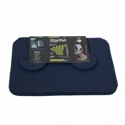 Placemat en onderzetter set - donkerblauw - StayPut