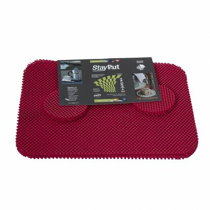 Placemat en onderzetter set - rood - StayPut