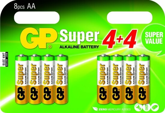 AA batterijen multipack - 8 stuks - GP