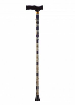 Opvouwbare wandelstok - geruit 84 - 94 cm