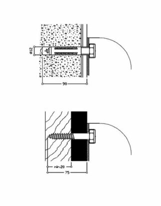 Montageset tbv opklapbaar douchezitje - Normbau