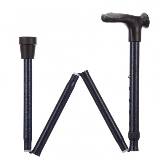 Opvouwbare wandelstok comfortgrip - blue Ice links