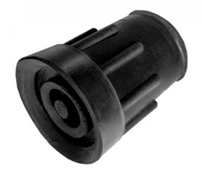 Kruk- en stokdoppen - 19 mm zwart - Diameter 30 mm-hoogte 40 mm