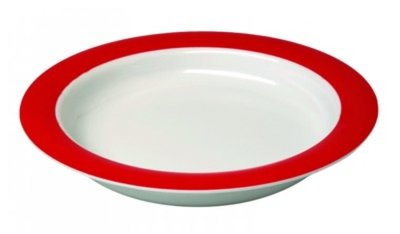 Bord - klein wit-rood - Ornamin