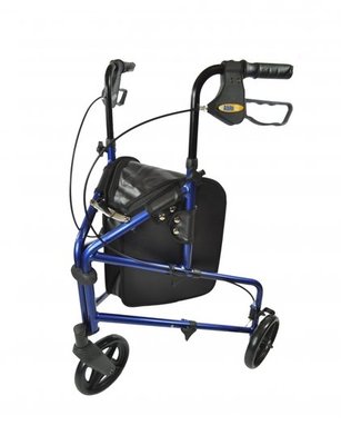 Aluminium 3-wiel Rollator - blauw