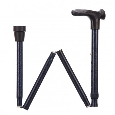 Opvouwbare wandelstok comfortgrip - blue Ice links
