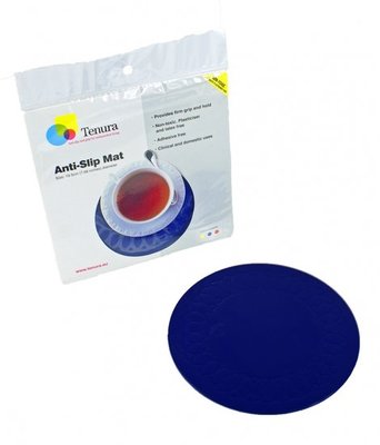 Anti-slip matten rond - 19 cm  blauw - Able2